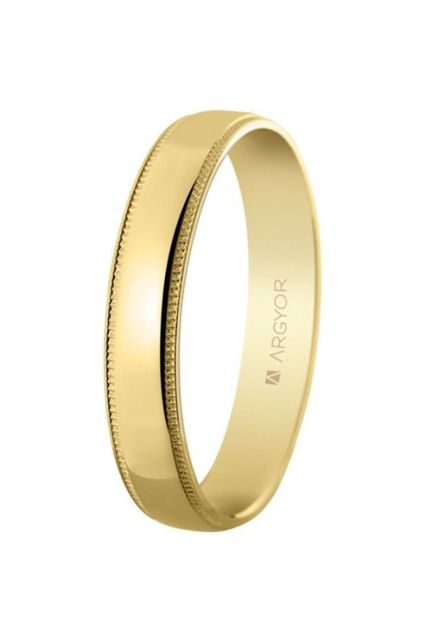 Alianza oro amarillo 18 kilates. 4 mm. brillo bisel labrado - foto 1 - Argyor rfcia.5140512