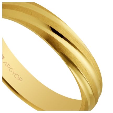 Alianza de oro amarillo 18 kilates. 4 mm. torneada mate-brillo - foto 04 - rfcia Argyor 5140266