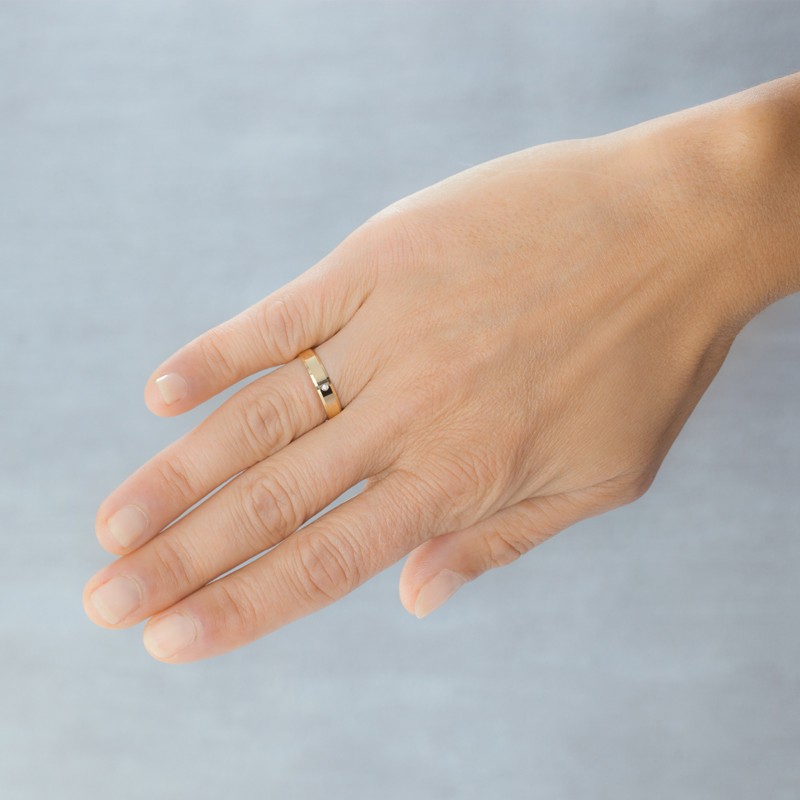 Alianza de oro con diamante 4mm. Argyor 5140047D Alianza de boda oro amarillo 18 ktes con diamante 0 01ct - foto 05 - rfcia 045_5140047D