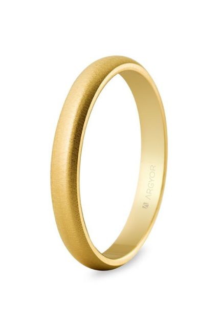 Alianza de boda oro amarillo 18 ktes. textura horizontal. 3 mm - foto 1 - Argyor rfcia.50306T