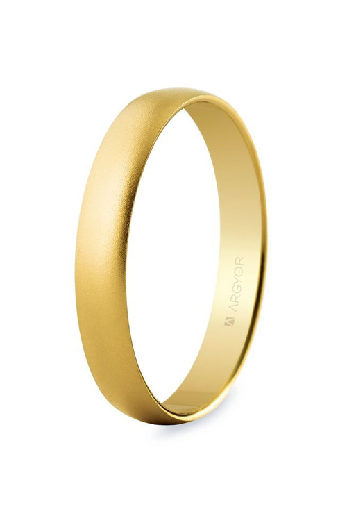 Alianza de matrimonio de oro amarillo 18K. Efecto arena. 3.5 mm - foto 1 - Argyor rfcia.50353M