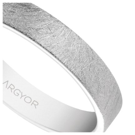 Alianza de oro blanco 18 kilates 4 mm con textura hielo - foto 04 - rfcia 5B40150H