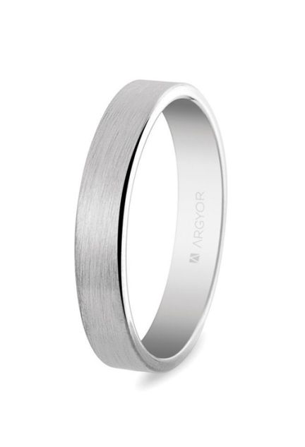 Alianza de oro blanco 18 kilates. 4mm satinada plana Argyor 5B40150S