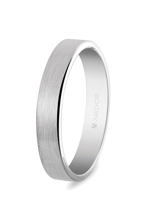 Alianza de oro blanco 18 kilates. 4mm satinada plana Argyor 5B40150S