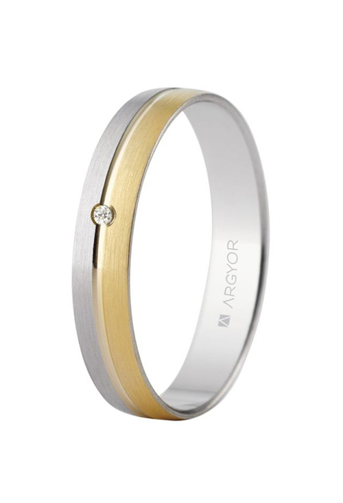Alianza en oro bicolor 18 kilates 3,7mm. Argyor 5240480D