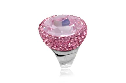 Sortija plata de ley con cristal Swarovski para mujer - foto 1 - rfcia.252_RS0639-06