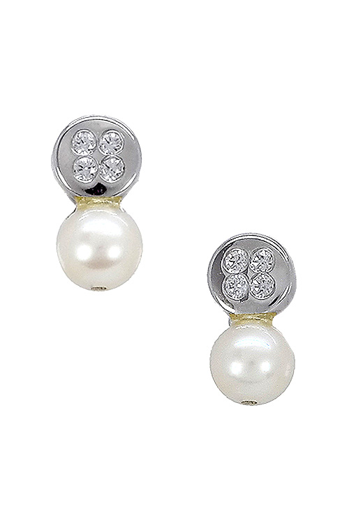 Pendientes niña oro blanco 18K circonitas y perlas. 234_2630-PB Pendientes niña oro blanco 18K circonitas y perlas - foto 1 - rfcia.234_2630-PB