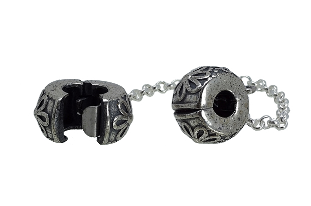 Abalorio en plata, cadena seguridad con motivos florales. 240_CSP-2F Abalorio en plata, cadena seguridad con motivos florales - foto 04 - rfcia 240_CSP-2F