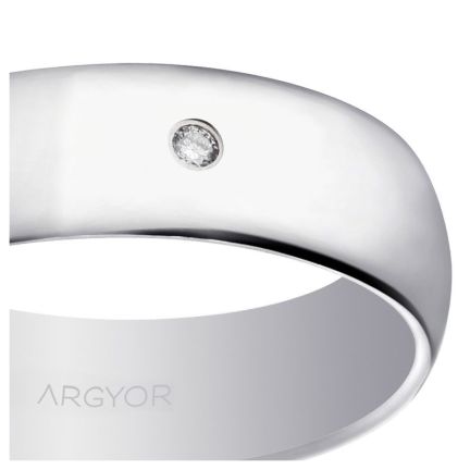 Alianza oro blanco clasica en 5 mm. oro 18K y diamante - foto 04 - rfcia 5B505D