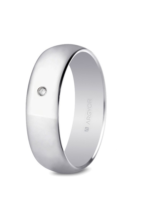 Alianza oro blanco clasica en 5 mm. oro 18K y diamante - foto 1 - rfcia. 5B505D