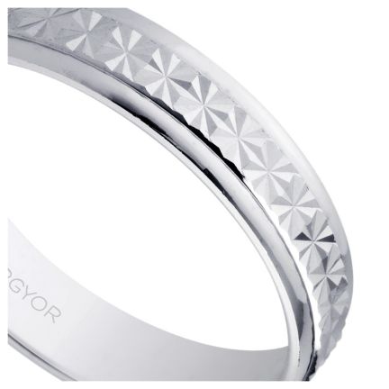 Alianza boda en oro 9K. banda central diamantada. 4 mm - foto 04 - rfcia 045_9K5B40108