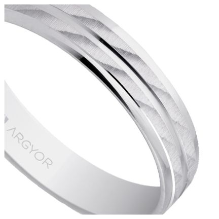 Alianza en oro 9K. brazo de 4mm con bandas centrales satinadas - foto 04 - rfcia 045_9K5B40340