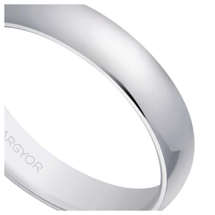 Alianza media caña 4 mm. oro blanco 9 kilates en brillo - foto 04 - rfcia 045_9K5B405