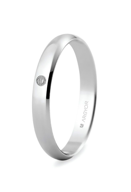 Alianza oro blanco 18 ktes con diamante, 3mm, Argyor 5B305D