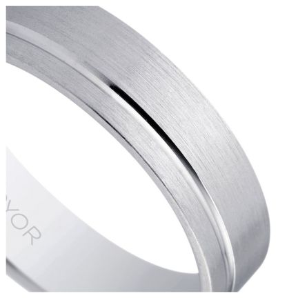 Alianza oro blanco 9K media cana 5mm matizado con rebaje - foto 04 - rfcia 045_9K5B50316