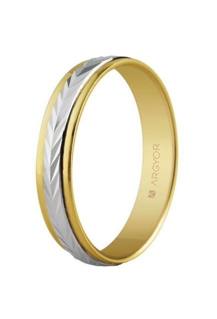 Alianza de oro combinada oro blanco y amarillo 9 ktes - foto 1 - rfcia.045_9K5240283