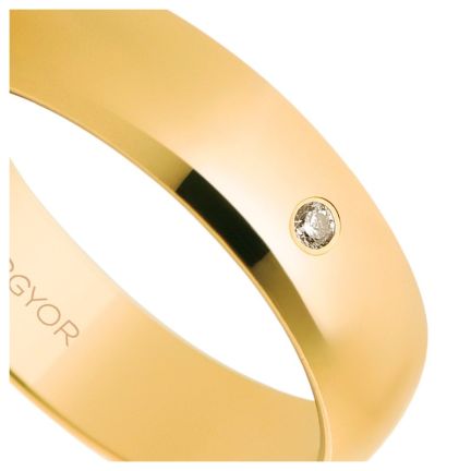 Alianza de oro amarillo 9 ktes y diamante. brazo 5 mm. brillo - foto 04 - Argyor rfcia.9K50505D