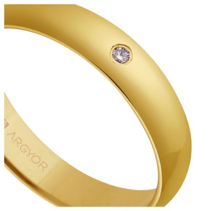 Alianza de oro amarillo 18K con diamante. 4mm - foto 04 - rfcia Argyor 55401001