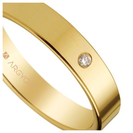Alianza de oro amarillo 18K con diamante. Plana lisa - foto 04 - Argyor rfcia.55401002