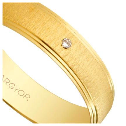 Alianza de oro amarillo 9K con diamante. texturizada - foto 04 - Argyor rfcia.045_9K55501466