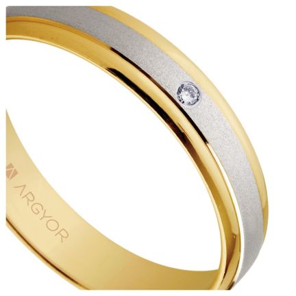 Alianza de oro bicolor 9 ktes con diamante - foto 04 - rfcia 9K5240044D