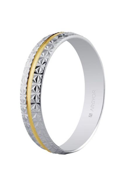 Alianza de oro 9 ktes bicolor, con ancho de 4mm 9K5240296