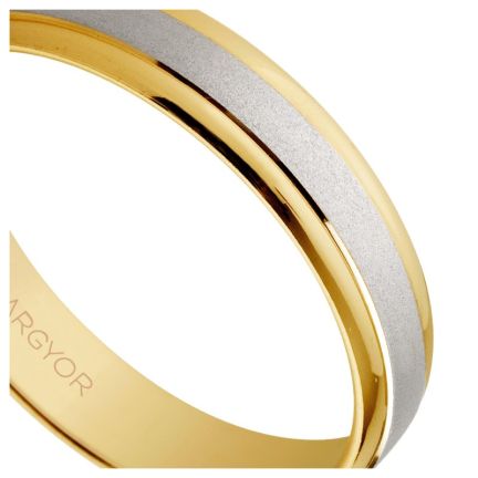 Alianza de oro bicolor 9 ktes. banda mate biseles brillo - foto 04 - rfcia 9K5240044