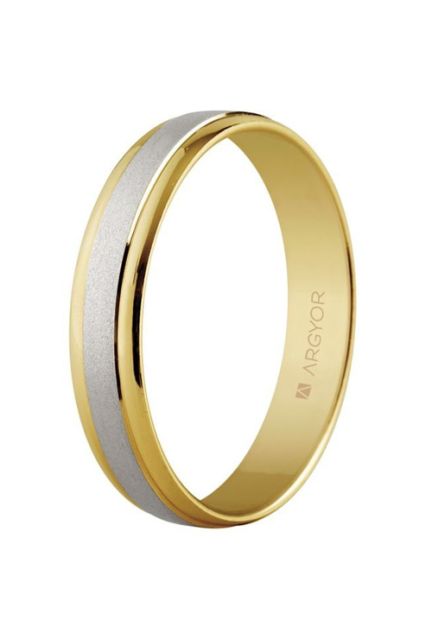 Alianza de oro bicolor 9 ktes. banda mate biseles brillo - foto 1 - rfcia.045_9K5240044