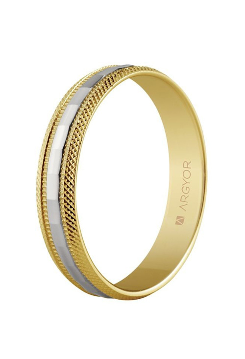 Alianza de oro bicolor de 9 kilates - foto 1 - rfcia. 9K5240115