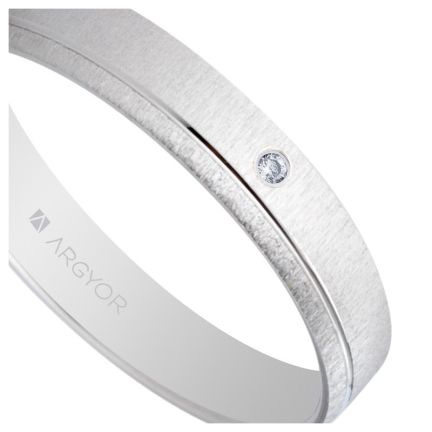 Alianza de oro blanco 18K con diamante. 3.50mm - foto 04 - rfcia 554B1473