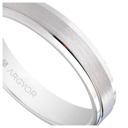 Alianza de oro blanco 9K. mate con biseles brillo - foto 04 - rfcia 045_9K5B40397