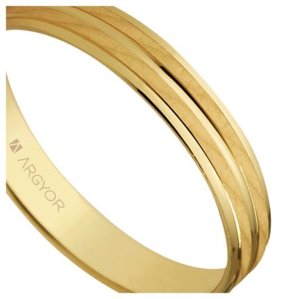 Alianza de oro amarillo. bandas mate y biseles brillo - foto 04 - Argyor rfcia.9K5140340