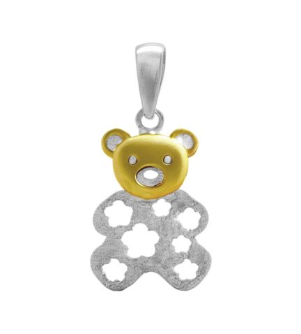 Colgante de plata y oro amarillo 18 ktes Oso - foto 1 - rfcia.234_5002