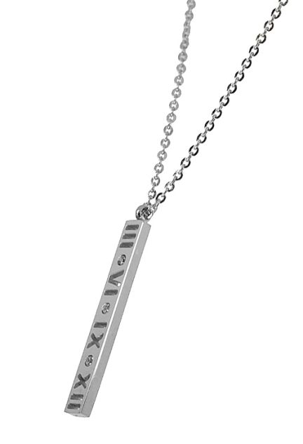 Gargantilla para mujer en acero natural motivo números romanos a precios baratos 276_A1989