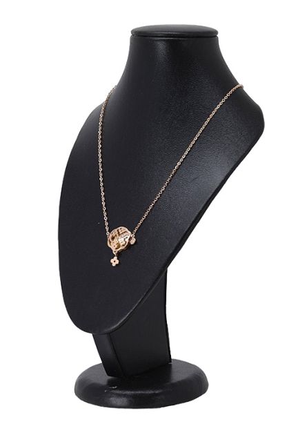 Gargantilla para mujer en acero rosado con motivo flor adornado por circonita 276_A2272-R