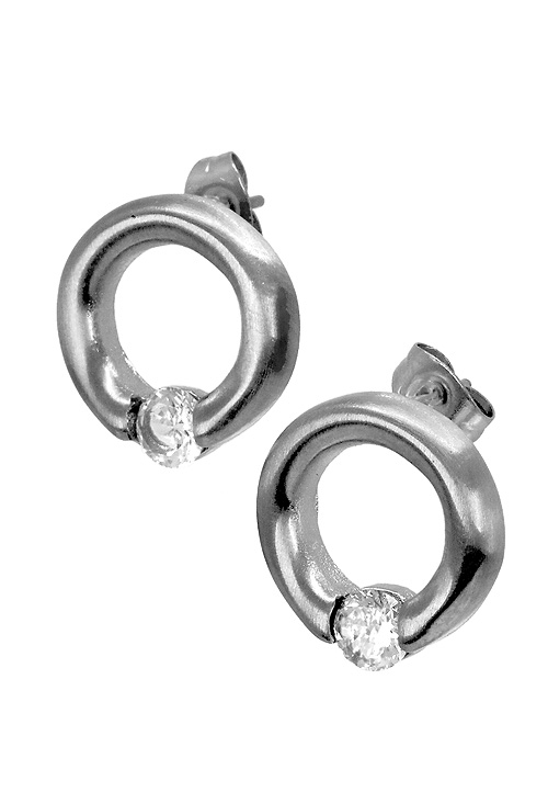 Pendientes de mujer en acero natural con circonitas 276_A2353 venta online de Pendientes de mujer en acero natural con circonitas venta online 276_A2353