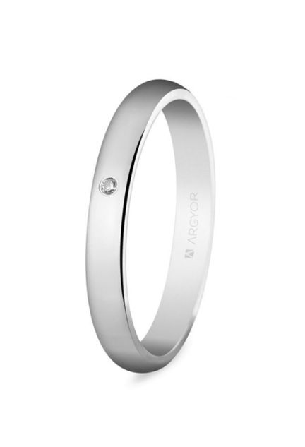 Alianza boda 3 mm oro blanco con diamante - foto 3 - rfcia.045_5B306D