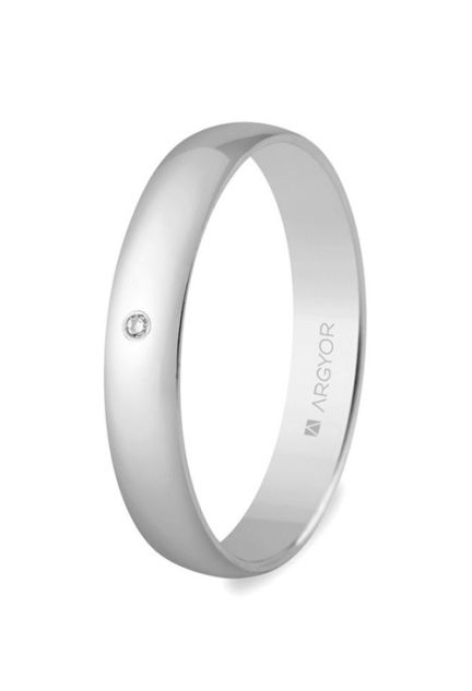 Alianza oro blanco 18 K y diamante de 3.5mm de grosor, Argyor 5B353D