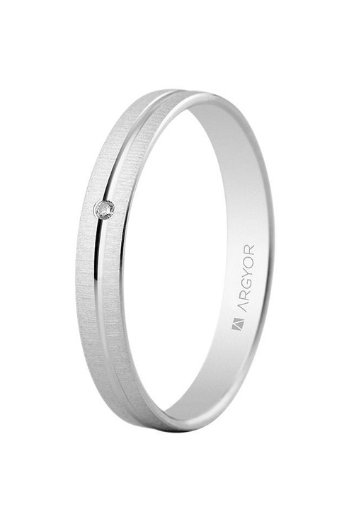 Alianza de oro blanco 18 ktes con diamante de 3 mm de grosor