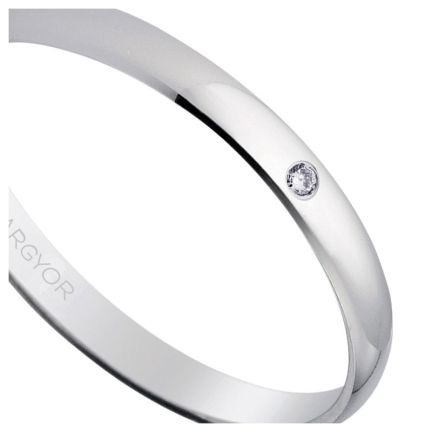 Alianza de oro blanco media caña oro y diamante marca Argyor 5B253D