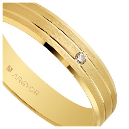 Alianza de oro amarillo 18 ktes con diamante - foto 04 - Argyor rfcia.5140436D
