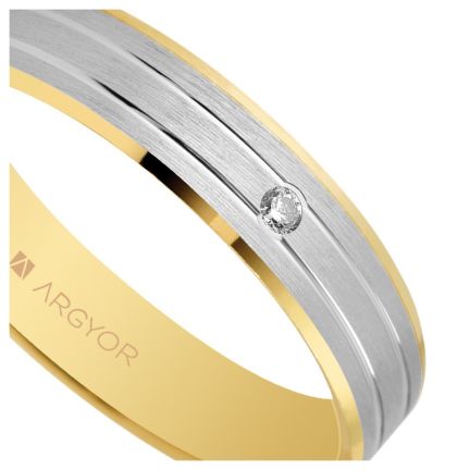 Alianza de oro bicolor con diamante - foto 04 - rfcia 045_5240436D