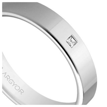 Alianza de oro blanco 18 ktes con diamante talla princesa - foto 04 - rfcia Argyor 5B40150P