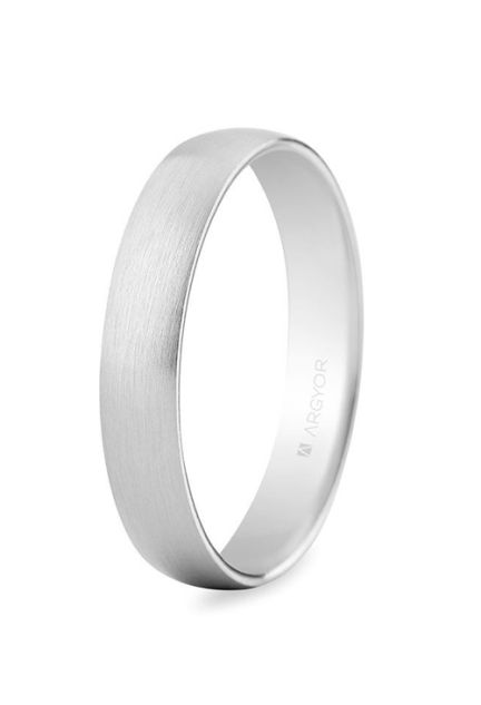 Alianza de oro blanco 18 Ktes acabado satinado 4mm Argyor 564B001S