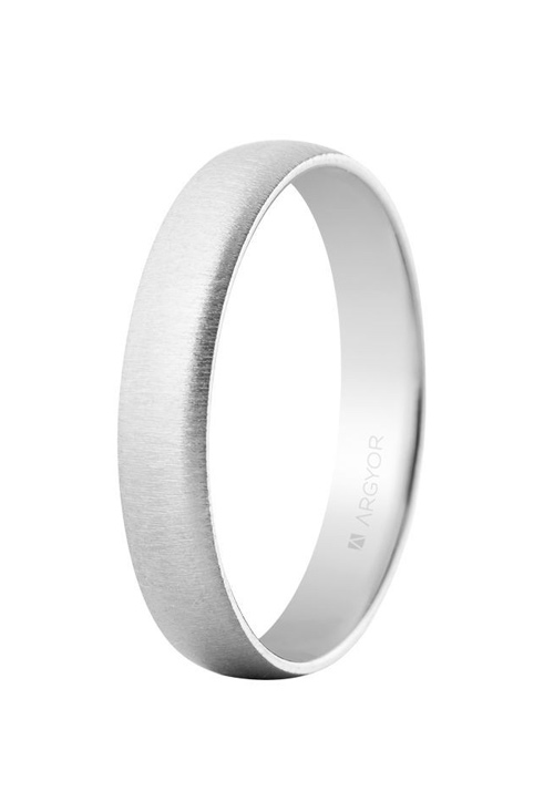 Alianza de oro blanco 18 Ktes acabado texturizado, 4mm. Argyor 564B001T