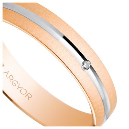 Alianza de oro bicolor rosa y blanco 18 ktes con diamante - foto 04 - rfcia 5C41474RD