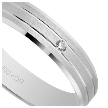 Alianza de boda. oro blanco 18 kilates con diamante - Argyor - rfcia 045_5B40436D