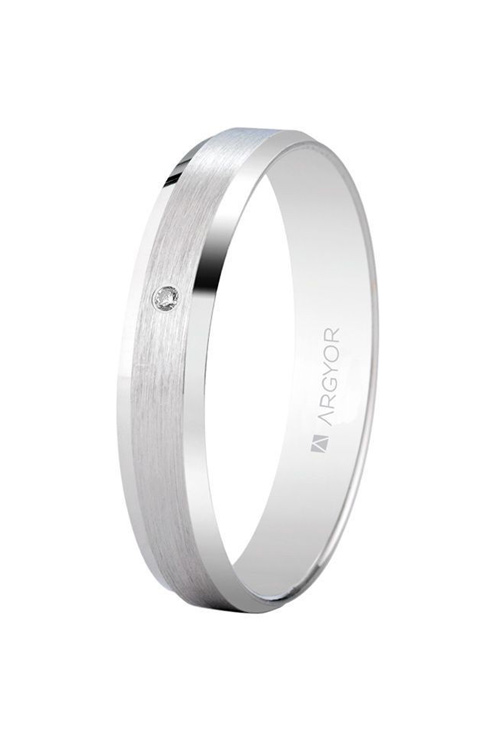Alianza de oro blanco 18 Ktes con diamante Argyor de 3.80mm 5B40493D