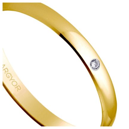 Alianza de oro amarillo con diamante - foto 04 - rfcia Argyor 045_50253D