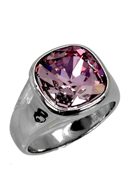 Anillo de plata tipo sello con cristal swarovski morado - foto 04 - rfcia 252_RS0927-92
